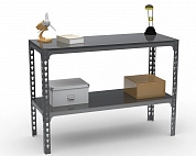 Стол-верстак Metalex 950х1600х400 (одна полка) серый