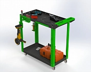Тележка инструментальная Metalex Тип 1 800х400х800 2-е полки (серо-зеленый)