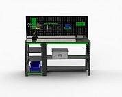 Стол металлический Metalex серия KIT 750х1600х400 с боковыми полками и перфопанелью