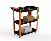 Тележка инструментальная Metalex Тип 1А 700х450х950 3 полки (оранжево-черный)