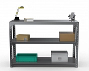 Стол-верстак Metalex серия KIT 950х1600х600 (две полки) (серый)