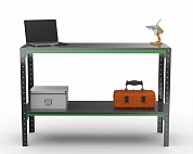 Стол-верстак Metalex серия KIT 950х1500х400 (одна полка) (серо-зеленый)