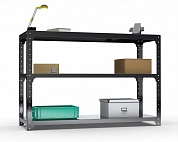 Стол-верстак Metalex серия KIT 950х1200х500 (две полки) (черный)
