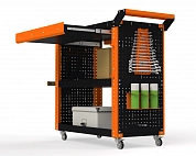Тележка инструментальная Metalex Тип 2А 700х400х800 3 полки (оранжево-черный)