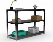 Стол-верстак Metalex серия KIT 950х1400х600 (две полки) (черный)