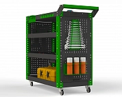 Тележка инструментальная Metalex Тип 2 900х400х950 4 полки (серо-зеленый)