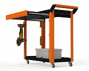 Тележка инструментальная Metalex Тип 1А 800х450х800 2-е полки (оранжево-черный)