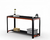 Стол металлический Metalex серия KIT 750х1100х400 (одна полка) (оранжево-черный)