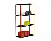 Стеллаж Metalex AIR 2200х800х300 (4 полки ) оранжево-чёрный