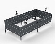Грядки Metalex серия KitGarden 2000х1000х400 Серый