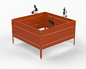 Грядка Metalex серия KitGarden 1000х1000х400 Оранжевая