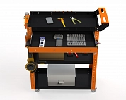 Тележка инструментальная Metalex Тип 1А 900х450х950 3 полки (оранжево-черный)