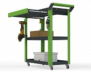 Тележка инструментальная Metalex Тип 1А 900х400х950 3 полки (серо-зеленый)