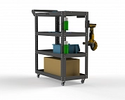 Тележка инструментальная Metalex Тип 1 700х450х950 4 полки (серый)