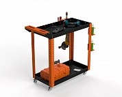 Тележка инструментальная Metalex Тип 1 800х400х800 2-е полки (оранжево-черный)