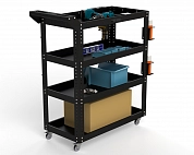 Тележка инструментальная Metalex Тип 1 900х400х950 4 полки (черный)