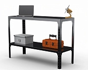 Стол-верстак Metalex серия KIT 950х1400х500 (одна полка) (черный)