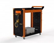 Тележка инструментальная Metalex Тип 2А 700х350х800 2-е полки (оранжево-черный)