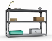 Стол-верстак Metalex серия KIT 950х1300х400 (две полки) (серый)