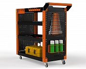 Тележка инструментальная Metalex Тип 2 900х400х950 4 полки (оранжево-черный)