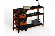 Стол-верстак Metalex c одной тумбой 950х1200х400 (оранжево-чёрный)