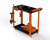Тележка инструментальная Metalex Тип 1 700х400х800 2-е полки (оранжево-черный)