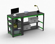 Стол металлический Metalex серия KIT 750х1200х500 с боковыми полками