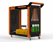 Тележка инструментальная Metalex Тип 2 700х400х800 2-е полки (оранжево-черный)