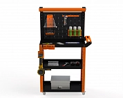 Тележка инструментальная Metalex тип 6 900х450х950 3 полки (оранжево-черный)