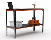 Стол-верстак Metalex серия KIT 950х1200х400 (одна полка) (оранжево-черный)