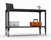 Стол-верстак Metalex серия KIT 950х1500х600 (одна полка) (черный)