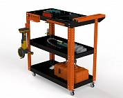 Тележка инструментальная Metalex Тип 1 800х450х800 3 полки (оранжево-черный)