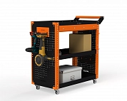 Тележка инструментальная Metalex Тип 2А 900х400х800 3 полки (оранжево-черный)