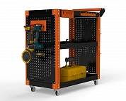 Тележка инструментальная Metalex Тип 2 800х450х950 3 полки (оранжево-черный)