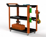Тележка инструментальная Metalex Тип 1 900х450х800 3 полки (оранжево-черный)
