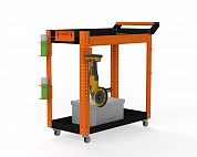Тележка инструментальная Metalex Тип 1А 900х400х800 2-е полки (оранжево-черный)