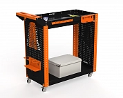Тележка инструментальная Metalex Тип 2А 800х400х800 2-е полки (оранжево-черный)