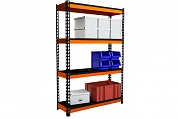 Стеллаж Metalex HARD 1800х1400х400 4 полки оранжево-чёрный