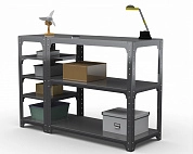 Стол-верстак Metalex серия KIT 950х1000х500 (с бок. полками ) (серый)