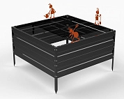 Грядка Metalex серия KitGarden 1000х1000х400 Черная