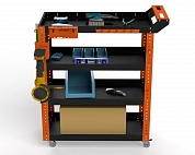 Тележка инструментальная Metalex Тип 1 800х400х950 4 полки (оранжево-черный)