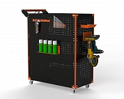 Тележка инструментальная Metalex Тип 3 700х450х950 4 полки (оранжево-черный)
