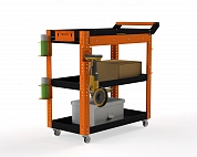 Тележка инструментальная Metalex Тип 1А 700х350х800 3 полки (оранжево-черный)