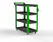 Тележка инструментальная Metalex Тип 1 800х450х950 4 полки (серо-зеленый)