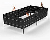 Грядки Metalex серия KitGarden 2000х1000х400 Черный