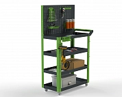 Тележка инструментальная Metalex Тип 4 700х400х950 4 полки (серо-зеленый)