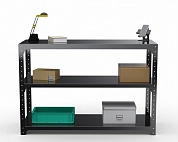 Стол-верстак Metalex серия KIT 950х1700х500 (две полки) (черный)