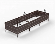 Грядки Metalex серия KitGarden 3000х1000х400 Коричневый 
