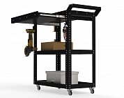 Тележка инструментальная Metalex Тип 1А 900х400х950 3 полки (черный)