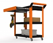 Тележка инструментальная Metalex Тип 1А 700х400х800 3 полки (оранжево-черный)